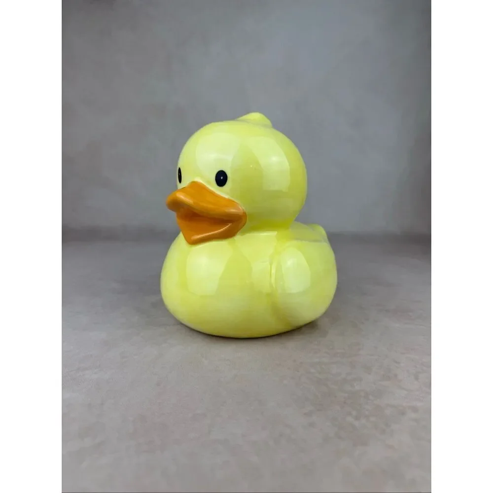 Vintage Y2K Ceramic Duck Coin Bank Rubber Ducky Piggy Bank